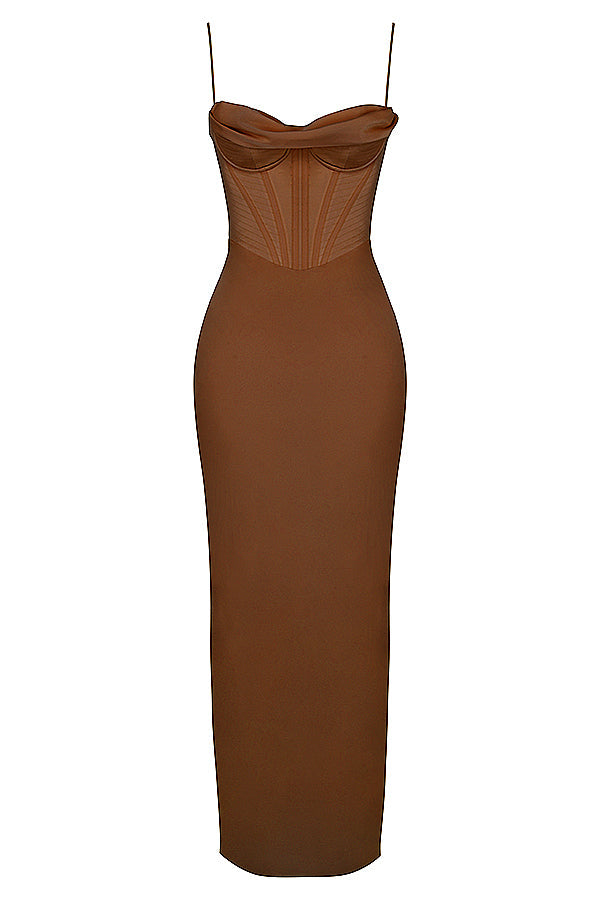 Naomi - Glamouröses Korsett Maxi Kleid Abend