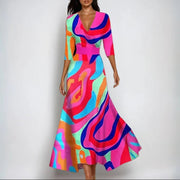 Sanne™ - Bequeme Kleid mit Dreiviertelärmeln – Farbenfroh