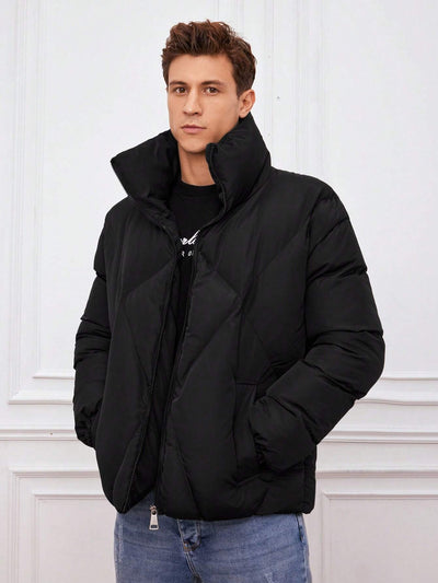 Steppjacke mit hohem Kragen | Reißverschluss | Warm und Modern