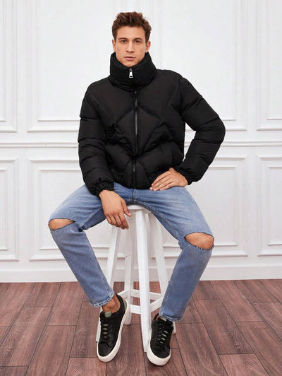 Steppjacke mit hohem Kragen | Reißverschluss | Warm und Modern