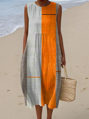 May™ Colorblock-Midikleid – Mehrfarbig