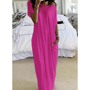 Adalynne - Legeres schulterfreies Maxikleid – Pink