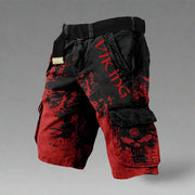 Benjamin - Cargo Shorts mit einem knielangen Schnitt – Schwarz/Rot