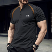 2025 Kurzarm-Sportshirt für Herren – Schwarz