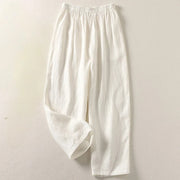 Giselora - Fließende Leinenhose – Weiß