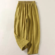 Giselora - Fließende Leinenhose – Oliv