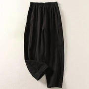 Giselora - Fließende Leinenhose – Schwarz