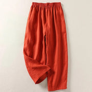 Giselora - Fließende Leinenhose – Orange
