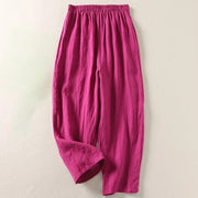 Giselora - Fließende Leinenhose – Pink