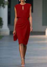 Mirabel Zeitloses Chic-Kleid | Rot – Bordeauxrot