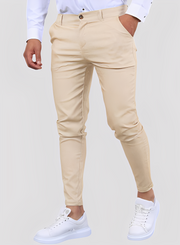 Reynard - Modische, dehnbare Herren-Skinny-Hosen – Beige