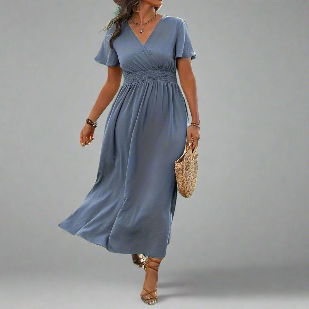 Yliane | Boho-Kleid aus Premium-Stoff mit elegantem V-Ausschnitt