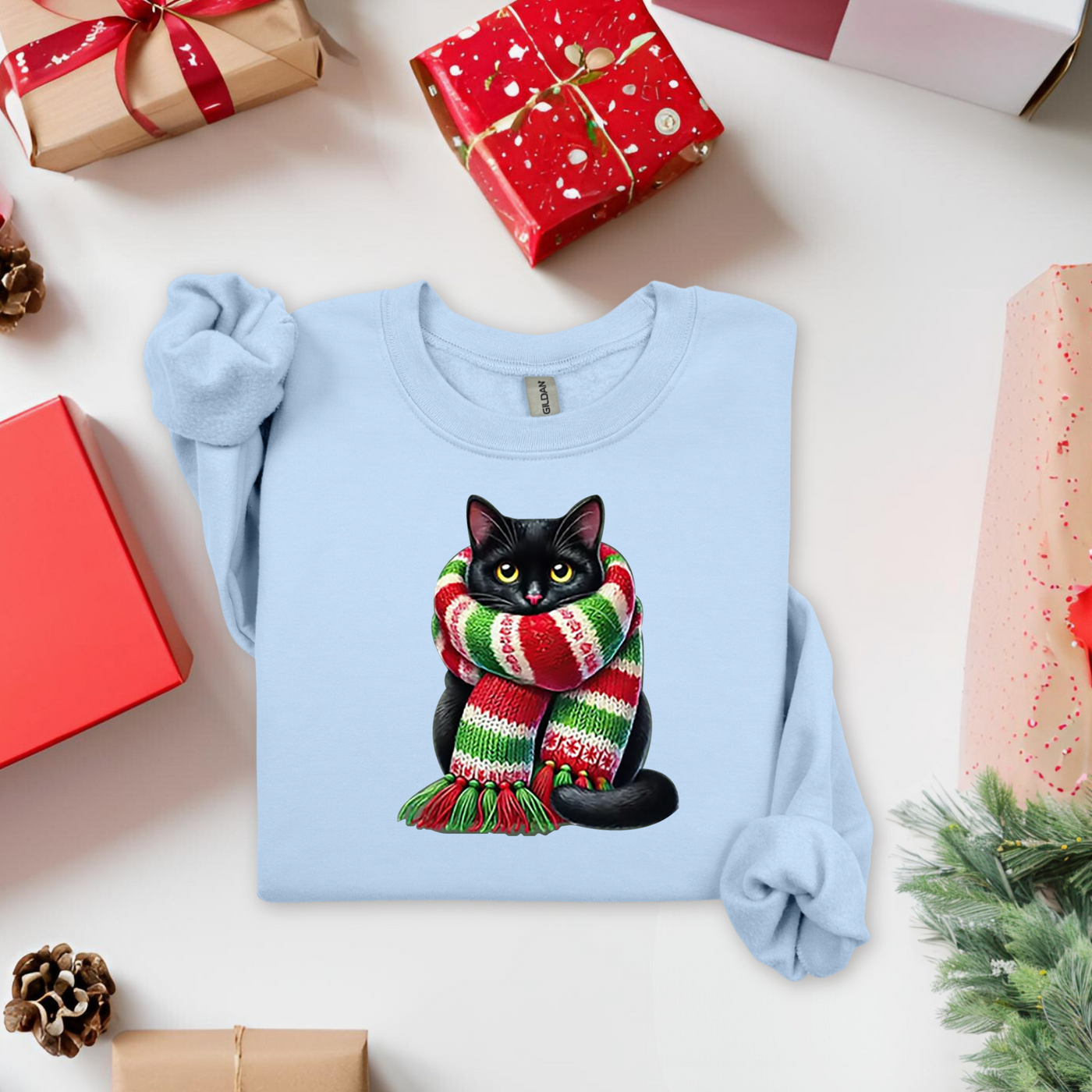 Schal Katze Weihnachten Sweatshirt