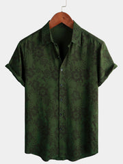 Leoric - Leichtes, kurzärmeliges Blumenshirt – Grün