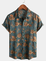 Leoric - Leichtes, kurzärmeliges Blumenshirt – Retro Blumen
