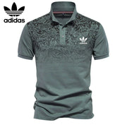 Herren-Poloshirt mit Blumenakzent – Grün