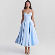 Zendaya - Elegantes Kleid mit doppelter Lage – Blau