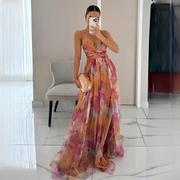 Darrisha - Elegantes Maxikleid mit überkreuztem Schnitt – Rosa
