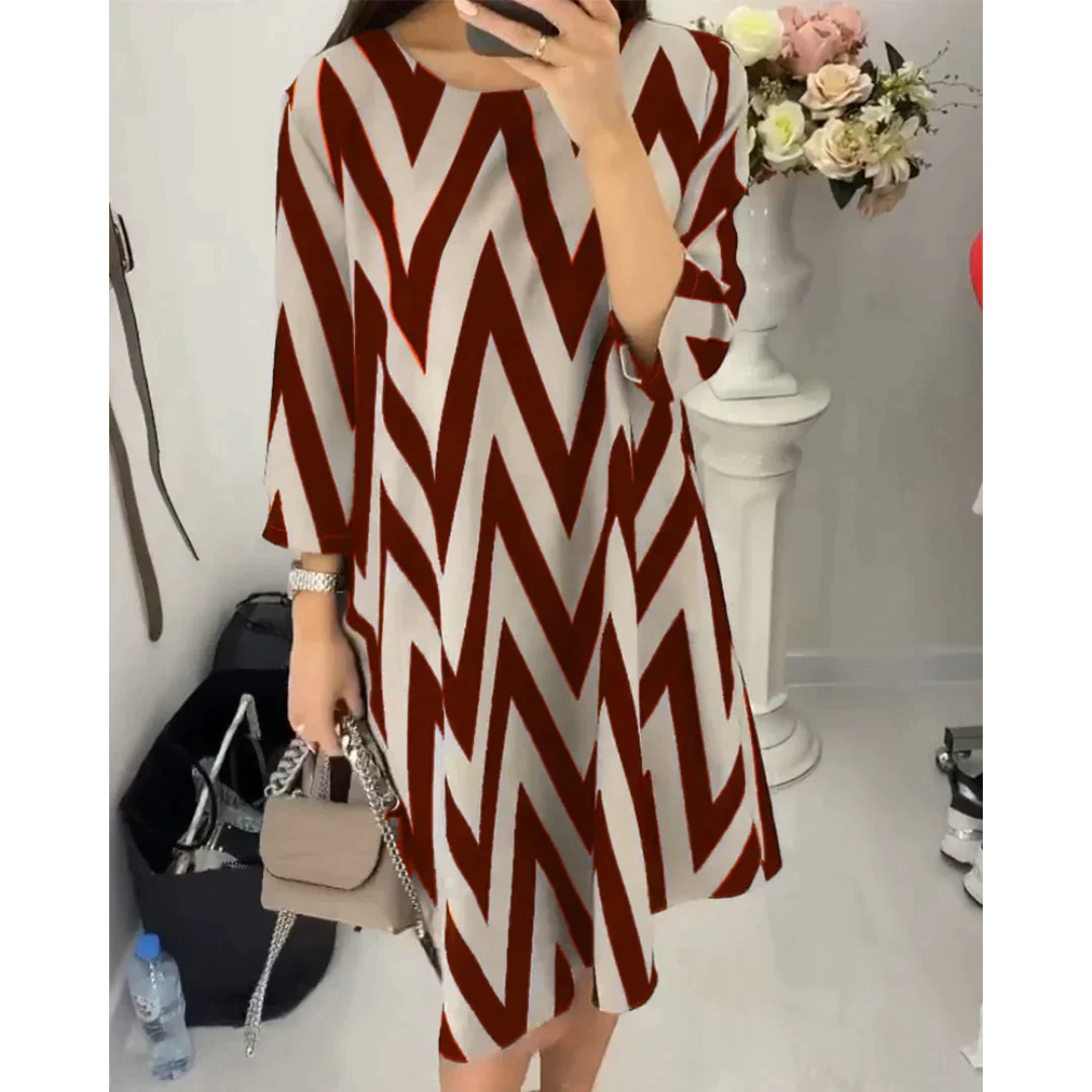 Thalia - Lockeres Zickzack-Kleid