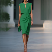 Mirabel - Stilvolles, elegantes ärmelloses Kleid – Grün