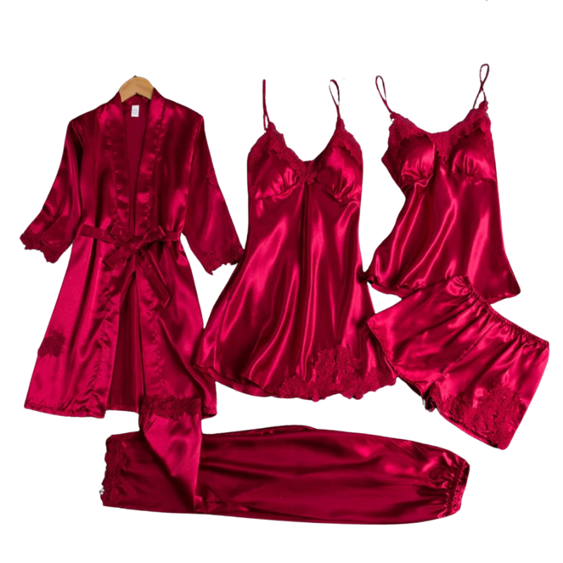 Livia | Luxurious 5-in-1 satin pyjama set