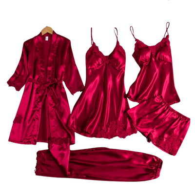 Livia | Luxurious 5-in-1 satin pyjama set