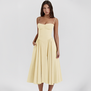 Michaela - Stilvolles und elegantes Kleid in Midi-Länge – Gelb