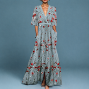 Laure - Schickes Kleid mit V-Ausschnitt – Grün