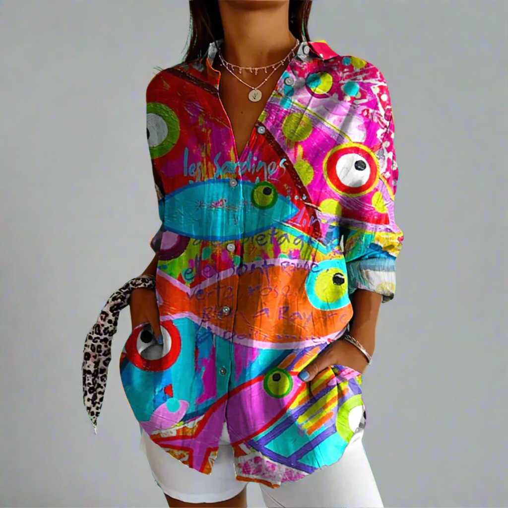 Delia | Vintage Bluse aus Premiumstoff mit handgefertigten Details