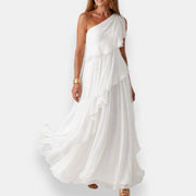 Heloisia - Luxuriöses One-Shoulder-Abendkleid – Weiß