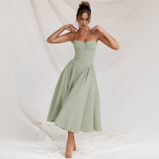 Michaela - Stilvolles und elegantes Kleid in Midi-Länge – Grün