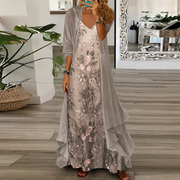 Derivia - Stilvolles Zweiteiliges Maxikleid – Beige
