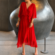Jescah - Elegantes Kleid mit weiten Ärmeln – Rot