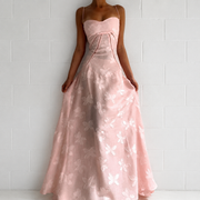 Sandra - Elegantes Figurbetontes Maxikleid – Rosa