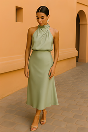 Selina - Elegantes ärmelloses Kleid – Grün