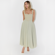 Yarabelle - Elegantes Träger-Midi-Kleid – Grün