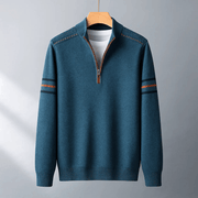 Philipp | Stilvoller Pullover Herren modern Halbreißverschluss – Blau
