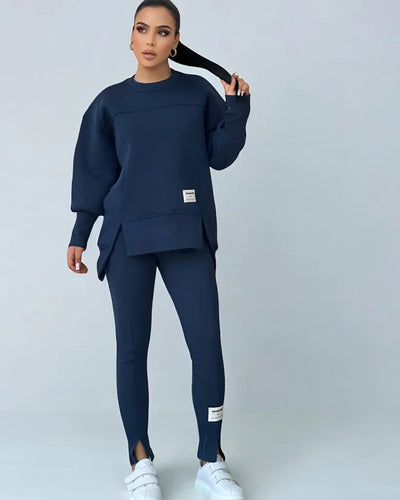 Zweiteiler mit Oversize-Sweatshirt | Schmale Hose | Urbaner Streetstyle