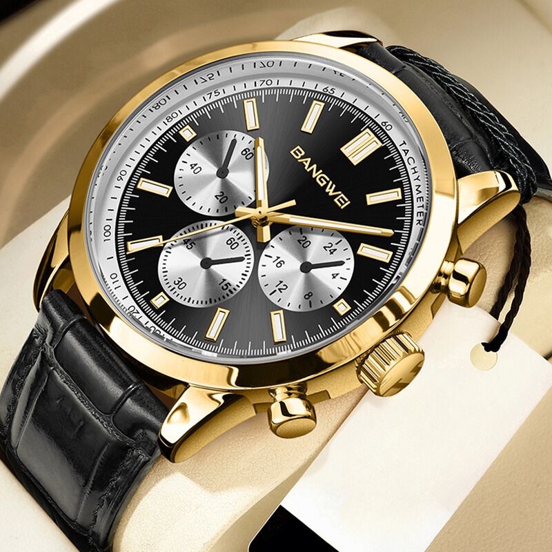 Alfred® | Militär Sport Casual Leder Quarz Uhr