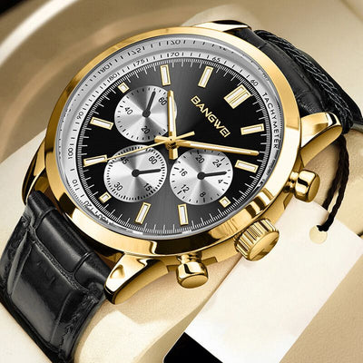 Alfred® | Militär Sport Casual Leder Quarz Uhr