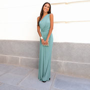 Mallory - Schickes Kleid mit einseitigem Schulterdesign – Blau