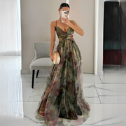 Darrisha - Elegantes Maxikleid mit überkreuztem Schnitt – Grün
