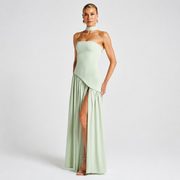 Fatimea - Elegantes Tube-Top-Maxikleid – Grün