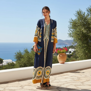 Kymbrea - Elegantes, locker geschnittenes Maxi-Kleid – Marineblau