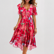 Luella - Legeres Midikleid mit V-Ausschnitt – Rot