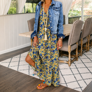 Shalisha - Elegantes Boho-Kleid mit V-Ausschnitt – Gelb
