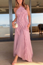 Ada | Damen Elegantes Luftiges Maxikleid – Maxi Kleid Luftig Elegant 2026 – Rosa