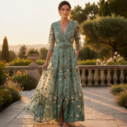 Florence - Stilvolles und Fließendes Maxikleid – Grün