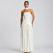 Fatimea - Elegantes Tube-Top-Maxikleid – Weiß