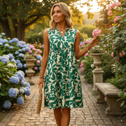 Haidie - Elegantes ärmelloses Mini-Kleid – Grün